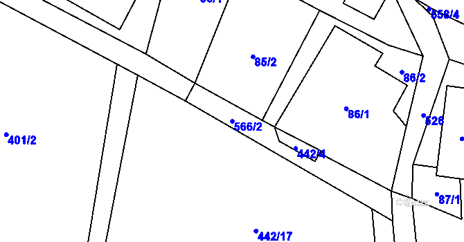 Parcela st. 566/2 v KÚ Helvíkov, Katastrální mapa