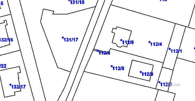 Parcela st. 112/5 v KÚ Antošovice, Katastrální mapa