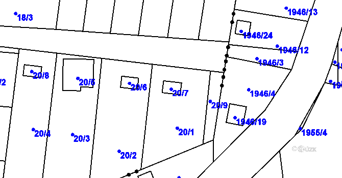 Parcela st. 20/7 v KÚ Antošovice, Katastrální mapa