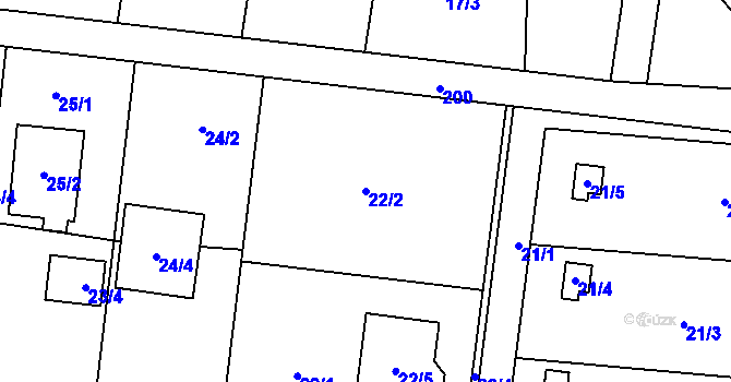 Parcela st. 22/2 v KÚ Antošovice, Katastrální mapa