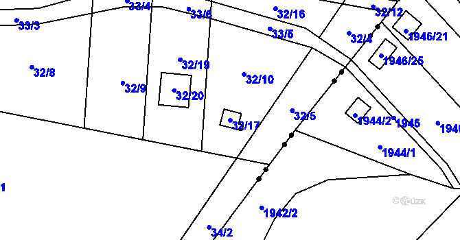 Parcela st. 32/17 v KÚ Antošovice, Katastrální mapa