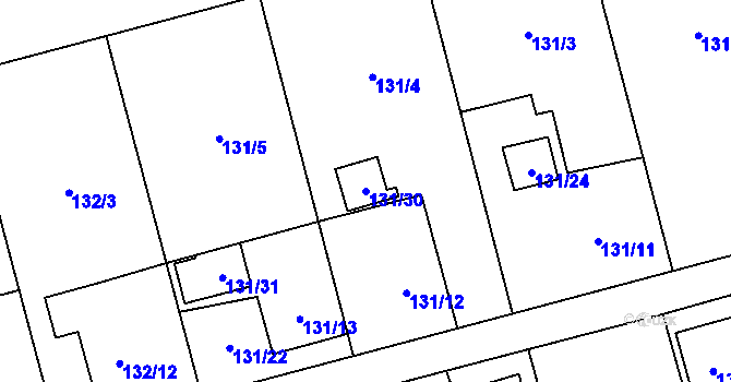 Parcela st. 131/30 v KÚ Antošovice, Katastrální mapa