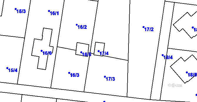 Parcela st. 17/4 v KÚ Antošovice, Katastrální mapa