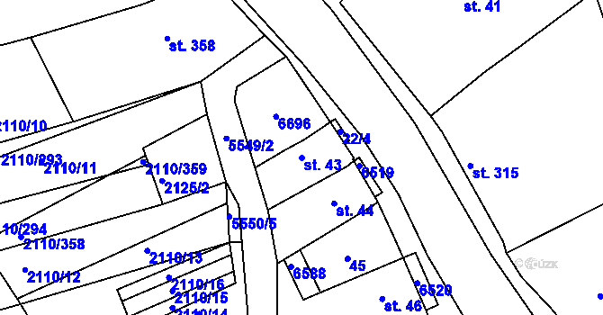 Parcela st. 43 v KÚ Archlebov, Katastrální mapa
