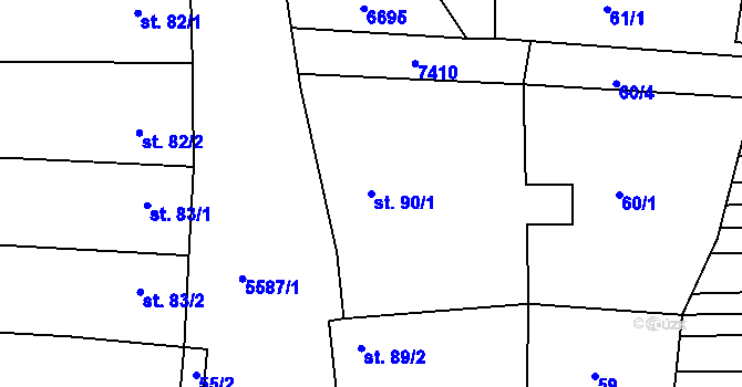Parcela st. 90/1 v KÚ Archlebov, Katastrální mapa
