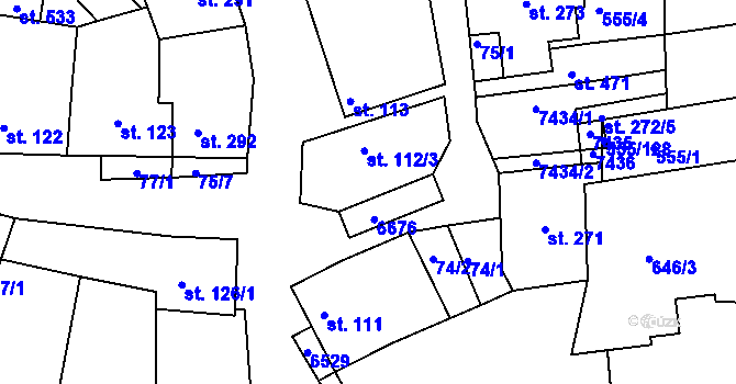 Parcela st. 112/1 v KÚ Archlebov, Katastrální mapa