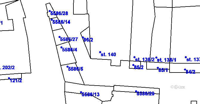 Parcela st. 140 v KÚ Archlebov, Katastrální mapa