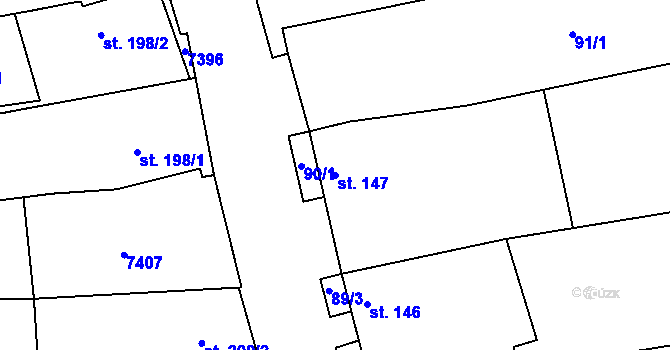 Parcela st. 147 v KÚ Archlebov, Katastrální mapa