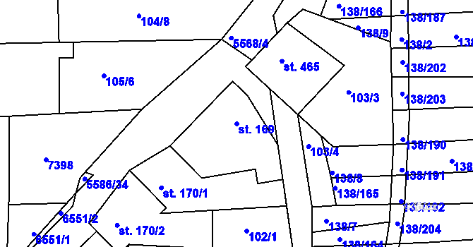 Parcela st. 169 v KÚ Archlebov, Katastrální mapa