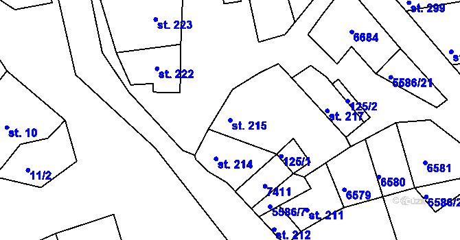 Parcela st. 215 v KÚ Archlebov, Katastrální mapa