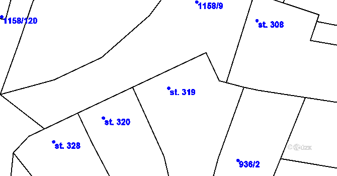 Parcela st. 319 v KÚ Archlebov, Katastrální mapa