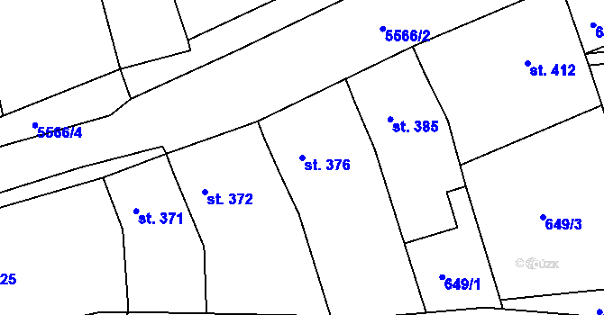 Parcela st. 376 v KÚ Archlebov, Katastrální mapa