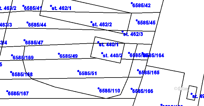 Parcela st. 440/2 v KÚ Archlebov, Katastrální mapa
