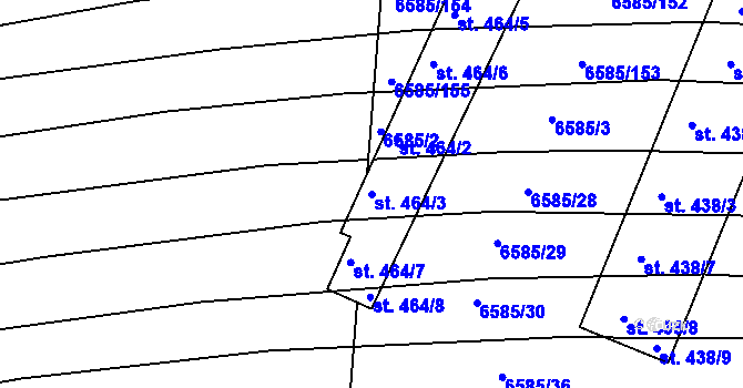 Parcela st. 464/3 v KÚ Archlebov, Katastrální mapa
