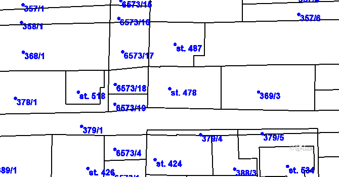 Parcela st. 478 v KÚ Archlebov, Katastrální mapa