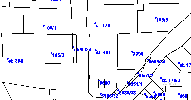 Parcela st. 484 v KÚ Archlebov, Katastrální mapa