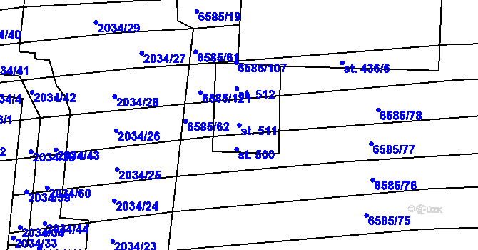 Parcela st. 511 v KÚ Archlebov, Katastrální mapa