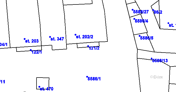 Parcela st. 121/2 v KÚ Archlebov, Katastrální mapa