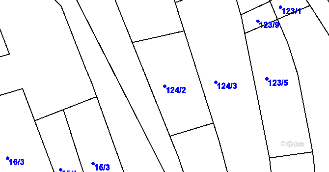 Parcela st. 124/2 v KÚ Archlebov, Katastrální mapa