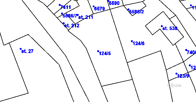 Parcela st. 124/5 v KÚ Archlebov, Katastrální mapa