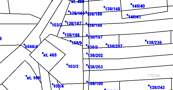 Parcela st. 138/2 v KÚ Archlebov, Katastrální mapa