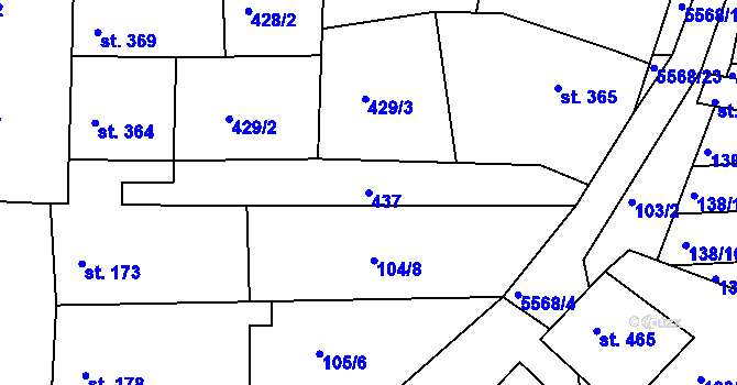 Parcela st. 437 v KÚ Archlebov, Katastrální mapa