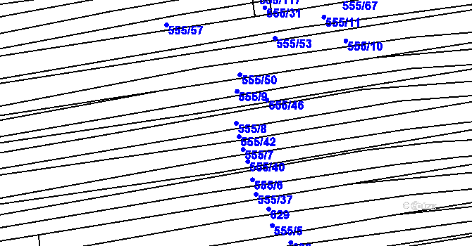 Parcela st. 555/8 v KÚ Archlebov, Katastrální mapa