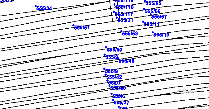 Parcela st. 555/9 v KÚ Archlebov, Katastrální mapa