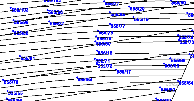 Parcela st. 555/18 v KÚ Archlebov, Katastrální mapa
