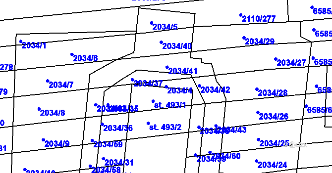 Parcela st. 2034/4 v KÚ Archlebov, Katastrální mapa