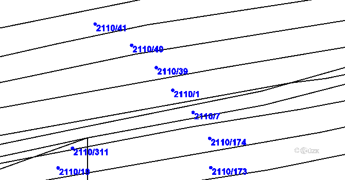 Parcela st. 2110/1 v KÚ Archlebov, Katastrální mapa