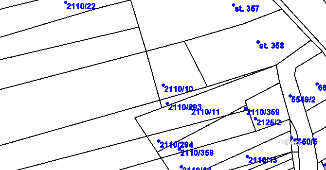 Parcela st. 2110/10 v KÚ Archlebov, Katastrální mapa