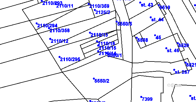 Parcela st. 2110/14 v KÚ Archlebov, Katastrální mapa