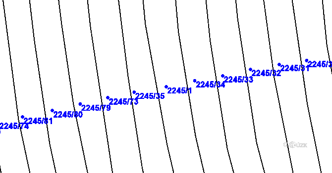Parcela st. 2245/1 v KÚ Archlebov, Katastrální mapa
