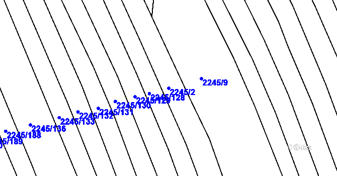 Parcela st. 2245/2 v KÚ Archlebov, Katastrální mapa
