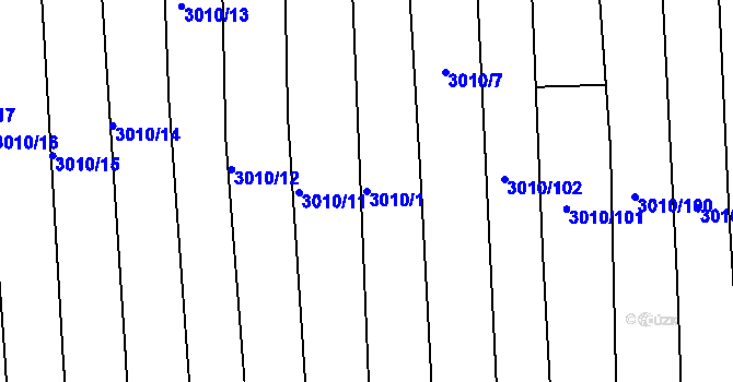 Parcela st. 3010/1 v KÚ Archlebov, Katastrální mapa