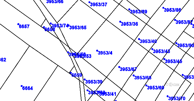 Parcela st. 3953/4 v KÚ Archlebov, Katastrální mapa