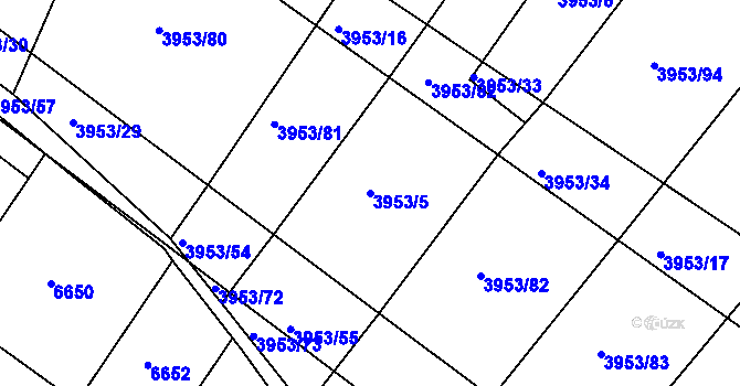Parcela st. 3953/5 v KÚ Archlebov, Katastrální mapa