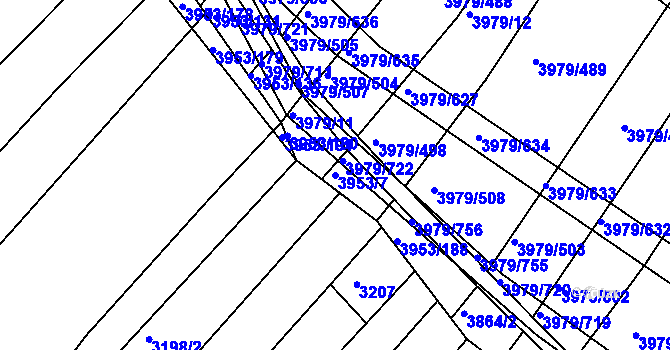 Parcela st. 3953/7 v KÚ Archlebov, Katastrální mapa