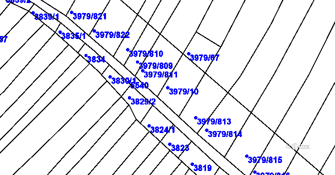 Parcela st. 3979/10 v KÚ Archlebov, Katastrální mapa