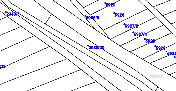 Parcela st. 3986/20 v KÚ Archlebov, Katastrální mapa