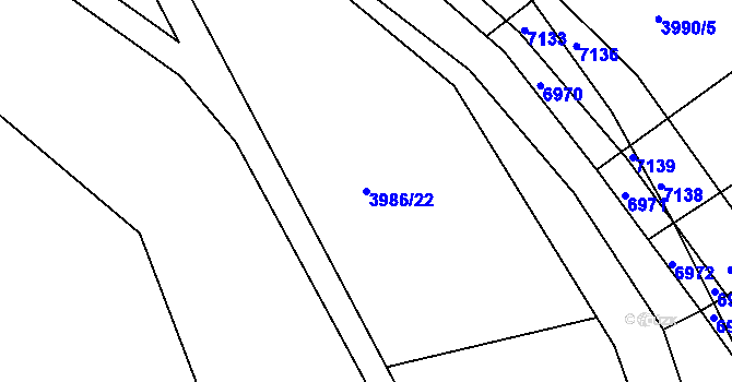 Parcela st. 3986/22 v KÚ Archlebov, Katastrální mapa