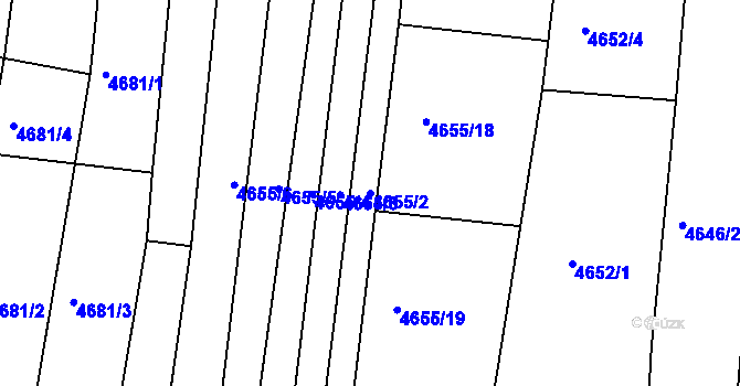 Parcela st. 4655/2 v KÚ Archlebov, Katastrální mapa