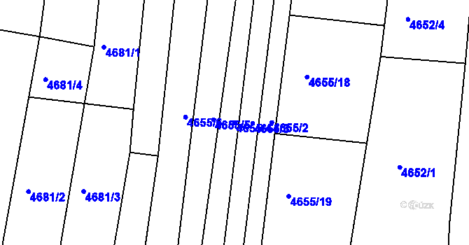 Parcela st. 4655/4 v KÚ Archlebov, Katastrální mapa