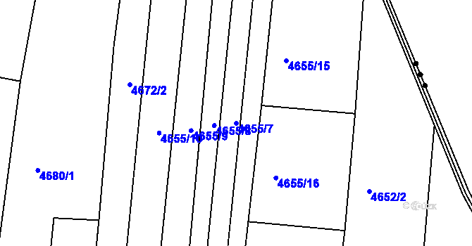 Parcela st. 4655/7 v KÚ Archlebov, Katastrální mapa