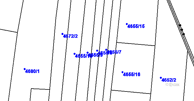 Parcela st. 4655/8 v KÚ Archlebov, Katastrální mapa