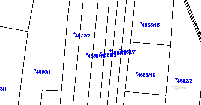 Parcela st. 4655/9 v KÚ Archlebov, Katastrální mapa
