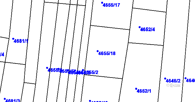Parcela st. 4655/18 v KÚ Archlebov, Katastrální mapa