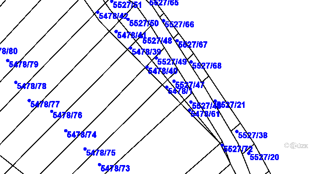 Parcela st. 5478/1 v KÚ Archlebov, Katastrální mapa