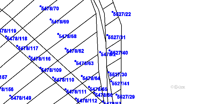 Parcela st. 5478/2 v KÚ Archlebov, Katastrální mapa